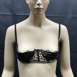 Fredrick's of Hollywood Seduction Leopard & Black Lace Underwire Bra